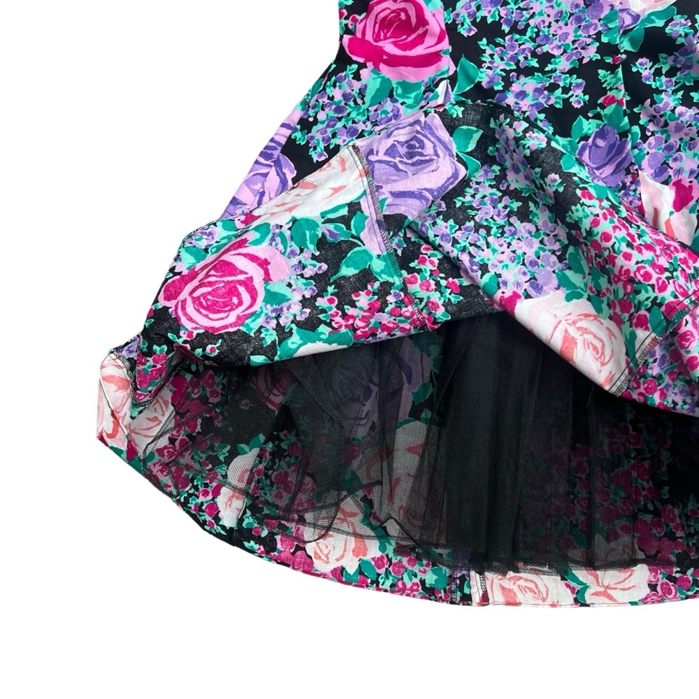 Vintage 90s - Steppin’ Out - Off the Shoulder Floral Dress with Petticoat - 11 - Picture 3 of 7